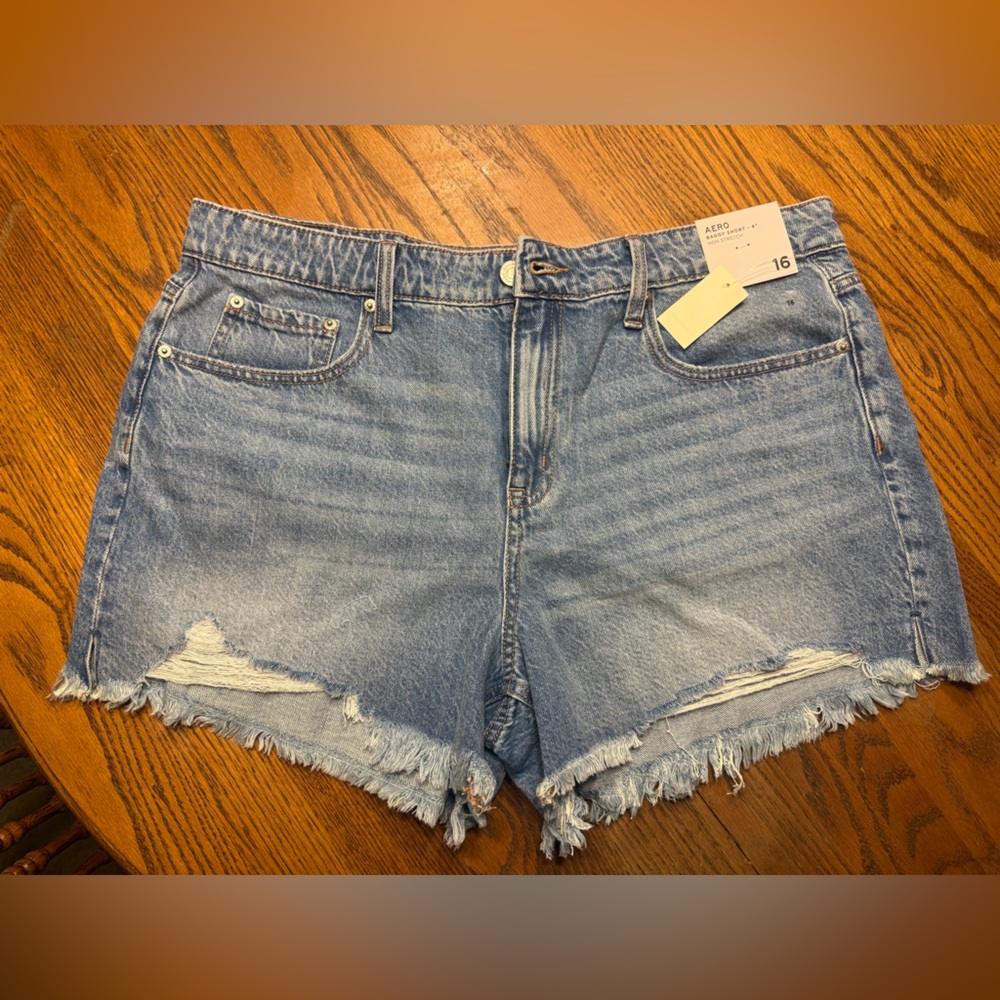 Aeropostale Blue Distressed Jean Shorts
